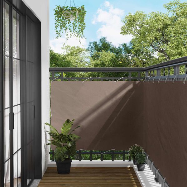 vidaXL Balcony ekran Sivo-smeđa 110 x 200 cm Oxford tkanina