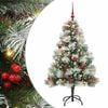 vidaXL Umjetno božićno drvce S LED lampica Zelena i bijela 150 cm