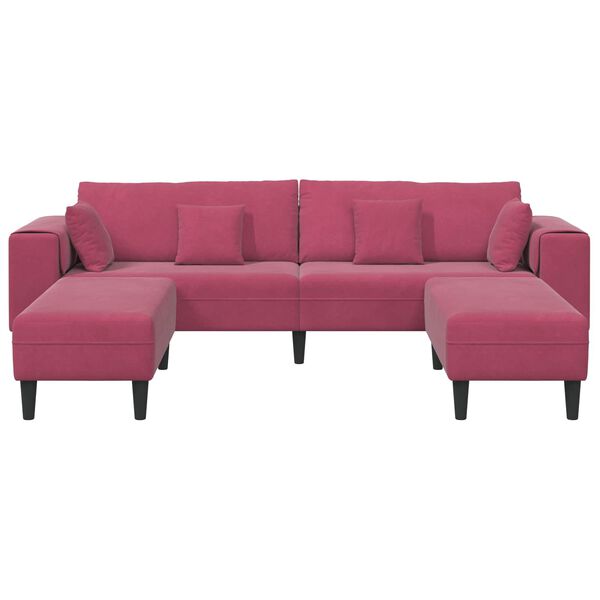 vidaXL Baršunasta sofa s jastukom 3 pcs 208 cm Baršun