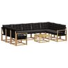 vidaXL Set vanjskih sofa s jastukom 10 pcs Bijela i crna
