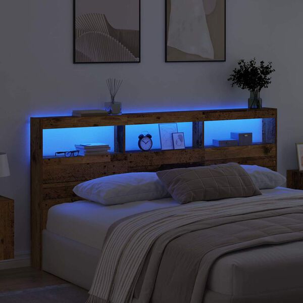 vidaXL Uzglavlje Staro drvo 200 x 17 x 102 cm Konstruirano drvo