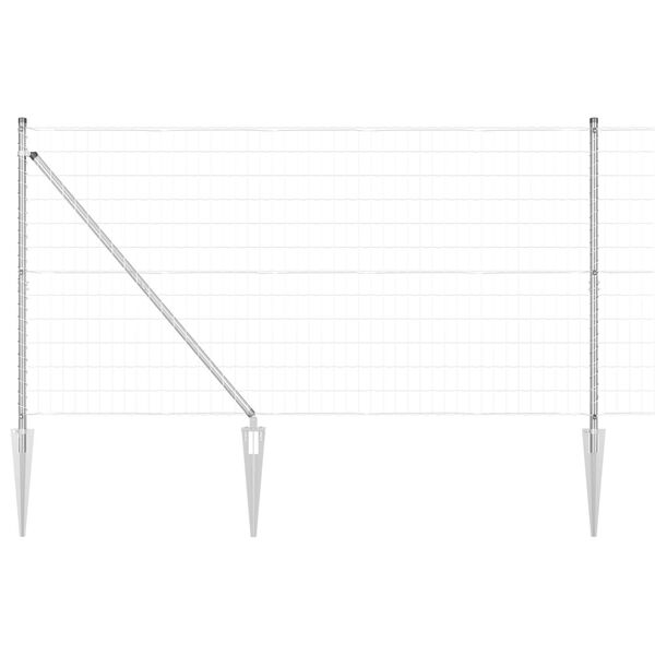 vidaXL Ograda s postovima Srebrno 1,2 x 25 m Čelik