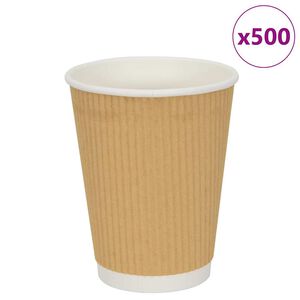 vidaXL papirnate &scaron;alice za kavu 500 kom 12 oz 300 ml smeđe