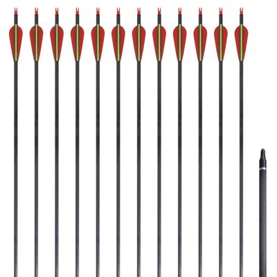 Standardne savijene strijele za luk, 30'', ugljične, 12 komada