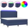 vidaXL Krevet box spring s madracem LED plavi 180x200 cm od tkanine