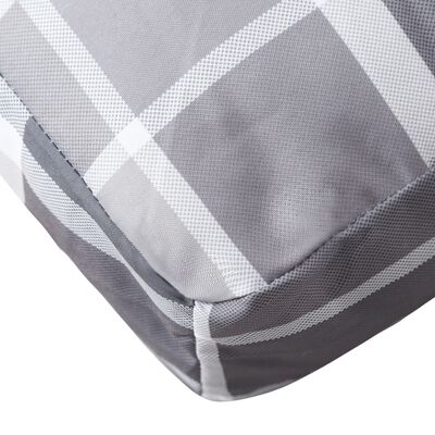 vidaXL Jastuk za palete sivi karirani 60 x 40 x 12 cm od tkanine