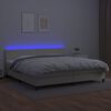 vidaXL Krevet box spring s madracem LED krem 200x200cm od umjetne kože