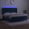 vidaXL Krevet box spring s madracem LED tamnoplavi 160x200 cm bar&scaron;un