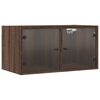 vidaXL Zidni ormarići staklena vrata 2 kom boja hrasta 68,5x37x35 cm