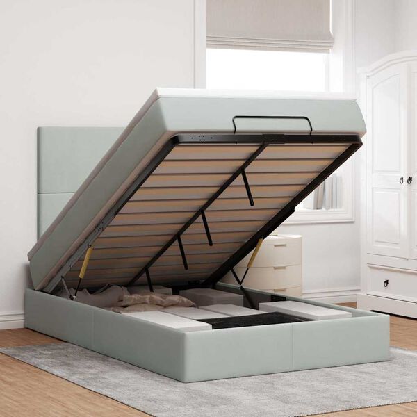 vidaXL Okvir za krevet s madracima svjetlosivi 120x190 cm bar&scaron;unasti