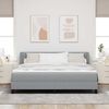 vidaXL Boxspring krevet s madracem Svjetlosiva 180 x 200 cm tkanina