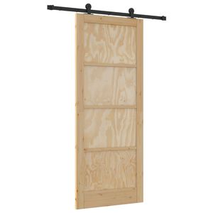 vidaXL Klizna vrata ORKDAL 86 x 211 cm Masivna borovina Prirodna