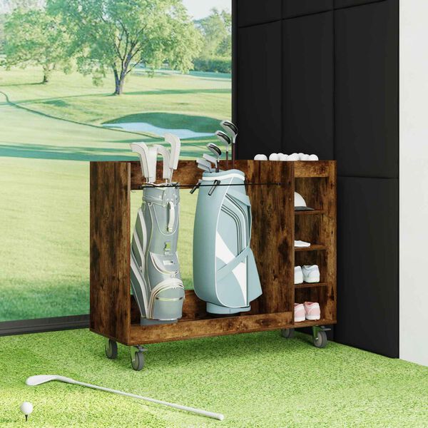 vidaXL Golf ormar s kotačem Jednobojno Dimljeni hrast 120 x 45 x 98 cm