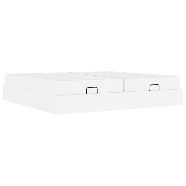 vidaXL Okvir kreveta s madracem s madracem 2 pcs Bijelo PVC