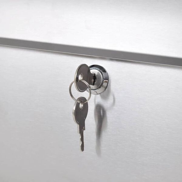 Dvostruki po&scaron;tanski sandučić od nehrđajućeg čelika na stalku