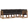 vidaXL Set vanjskih sofa s jastukom 5 pcs Prirodna i crna