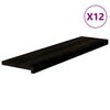 vidaXL Gazi&scaron;ta stepenice 12 kom smeđe-crni 100x30x2 cm masivna hrast