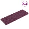 vidaXL Prostirke za stepenice 15 kom 65x21x4 cm tamnoljubičaste pravokutne rubove