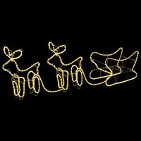 vidaXL Ukrasni božićni sobovi i sanjke vanjski s 576 žarulja
