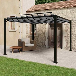 vidaXL Sjenica s re&scaron;etkastim krovom 3x3 m antracit tkanina i aluminij
