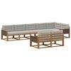 vidaXL Set vanjskih sofa s jastukom 8 pcs Prirodna i Svjetlosiva
