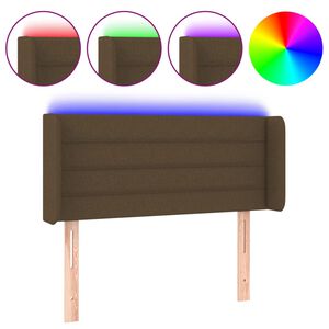 vidaXL LED uzglavlje tamnosmeđe 83x16x78/88 cm od tkanine
