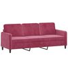 vidaXL 3-dijelni set sofa s jastucima crvena boja vina bar&scaron;unasti