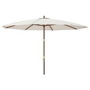 vidaXL Vrtni suncobran s drvenim stupom boja pijeska 400 x 273 cm