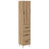 vidaXL Highboard Umjetnički hrast 34,5 x 34 x 90 cm Konstruirano drvo