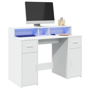 vidaXL Radni stol LED bijeli 120 x 55 x 91 cm od konstruiranog drva