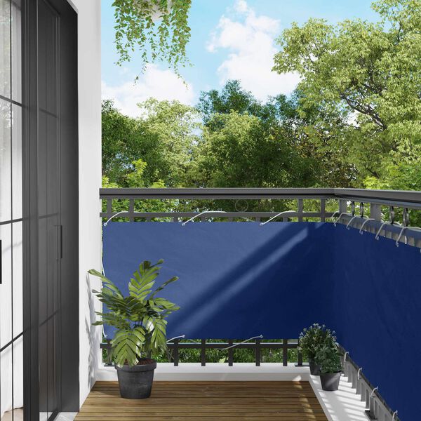 vidaXL Balcony ekran Plava 75 x 200 cm PU prekriveni oksford alu
