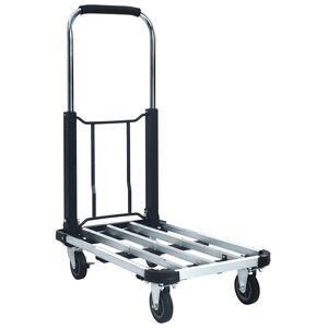 vidaXL Sklopiva transportna kolica 150 kg aluminijska srebrna