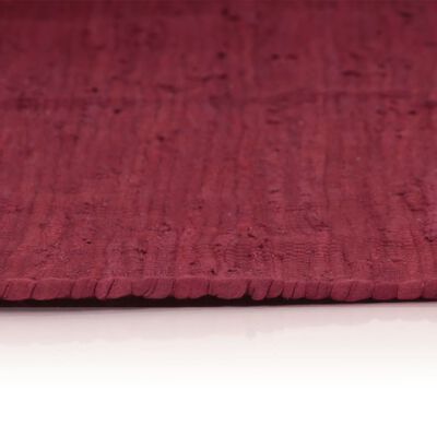 vidaXL Ručno tkani tepih Chindi od pamuka 200 x 290 cm bordo