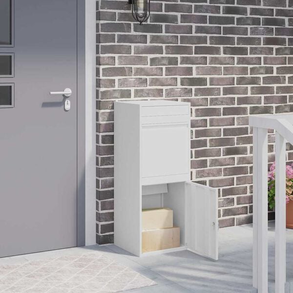 vidaXL Sandučić za pakete s pohranom Bijelo 41 x 38 x 103 cm Čelik