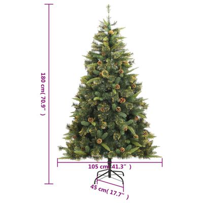 vidaXL Umjetno božićno drvce sa šarkama i šiškama 180 cm