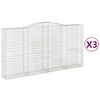 vidaXL Lučne gabionske ko&scaron;are 3 kom 400x50x200/220cm pocinčano željezo