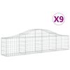 vidaXL Lučne gabionske ko&scaron;are 9 kom 200x30x40/60 cm pocinčano željezo