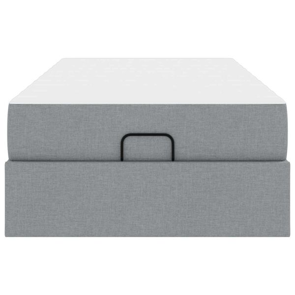 vidaXL Okvir kreveta s madracem s madracem 2 pcs Svjetlosiva tkanina