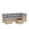 vidaXL 7-dijelni set vrtnih sofa s jastucima bež od poliratana