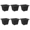 vidaXL Kvadratna saksija za cvijeće 6 pcs Crna 43 x 43 x 33,5 cm