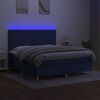 vidaXL Krevet box spring s madracem LED plavi 180x200 cm od tkanine