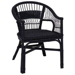 vidaXL Stolica koja se može slagati Ratan Crna 60 x 60 x 81 cm