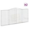 vidaXL Lučne gabionske ko&scaron;are 2 kom 400x30x180/200cm pocinčano željezo