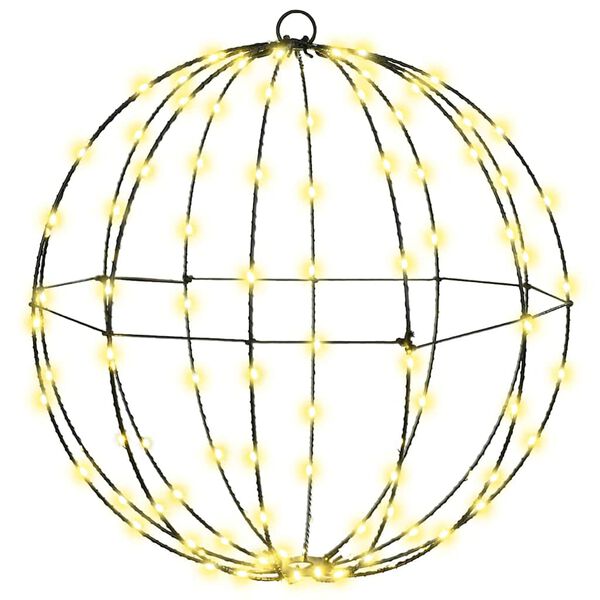 vidaXL Lopta s 192 LED svjetlima 2 pcs Topla bijela 43,5 cm Metal