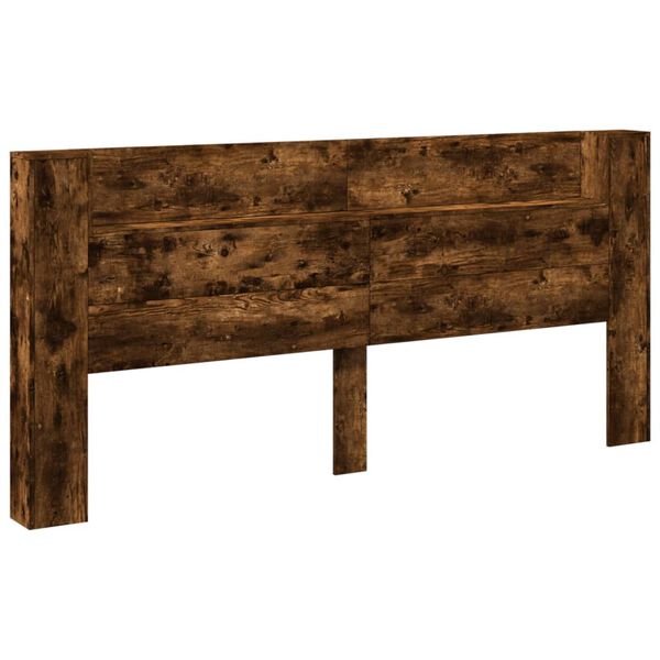 vidaXL Ormarić za uzglavlje LED boja dimljenog hrasta 220x16,5x103,5cm