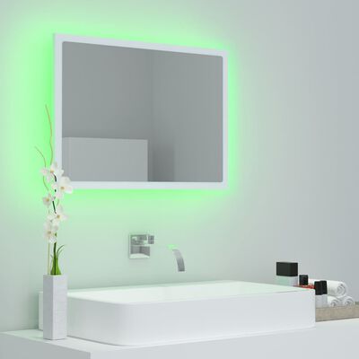 vidaXL LED kupaonsko ogledalo bijelo 60 x 8,5 x 37 cm akrilno