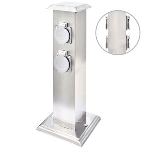 Vrtni stup s utičnicama,nehrđajući čelik