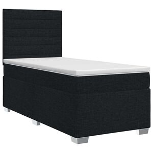 vidaXL Boxspring krevet s madracem Crna 90 x 190 cm Tkanina