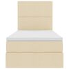 vidaXL Krevet s prostorom za pohranu s LED-om Krema 100 x 200 cm