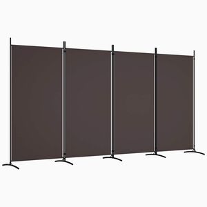 vidaXL Sobna pregrada s 4 panela smeđa 346 x 180 cm od tkanine
